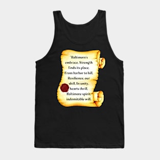 BALTIMORE POEM FROM THE CITY DESIGN Tank Top